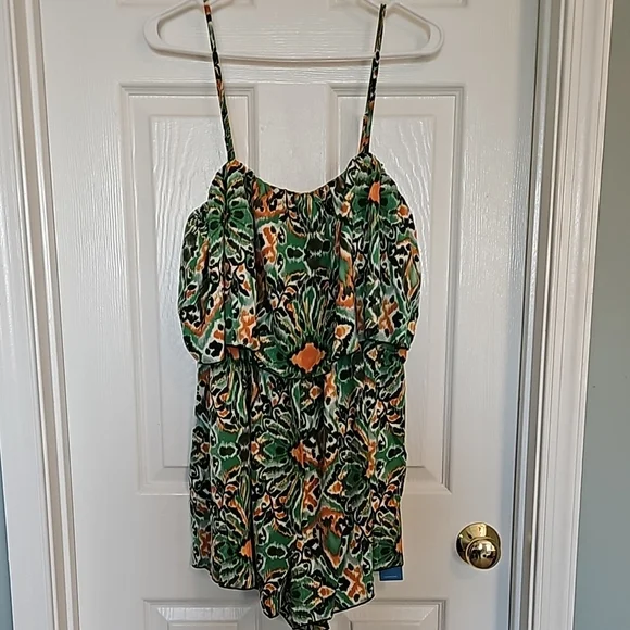 Cupshe Abstract Print Flounce Cami Romper - Picture 4 of 11